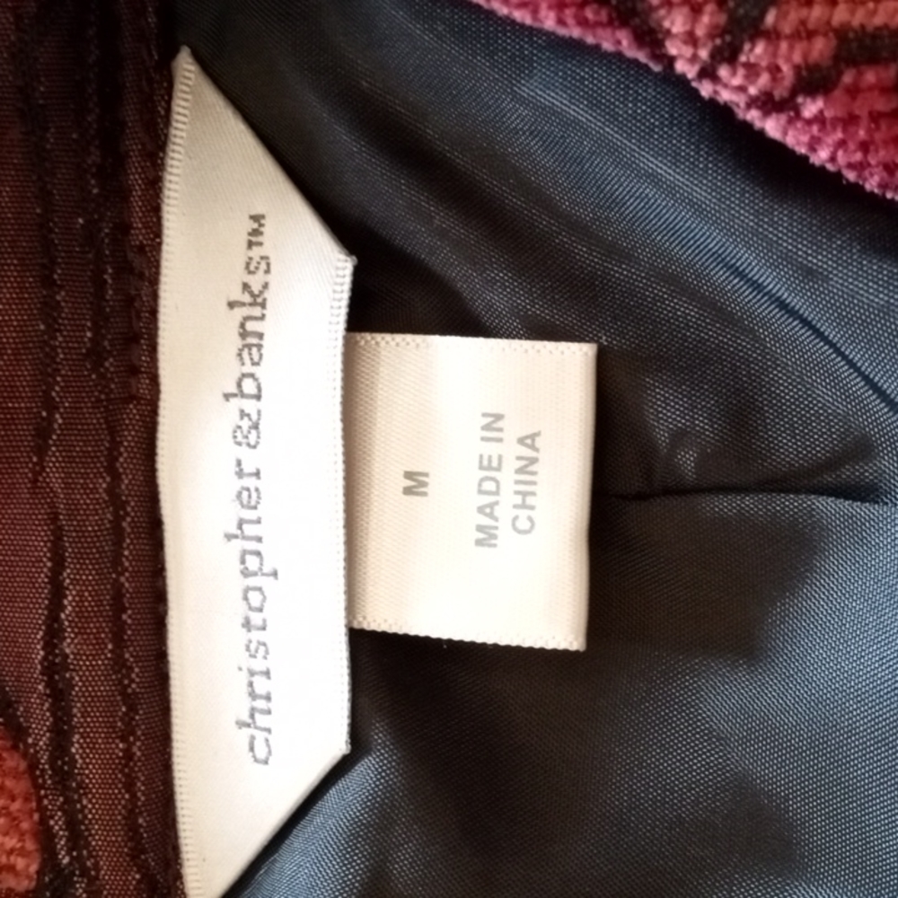 Christopher & Banks jacquard embroidered jacket toggle closure - Picture 3 of 7